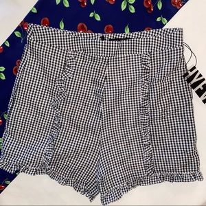 NWT high waisted Pinup shorts sexy fully lined ruffle gingham checked Rockabilly